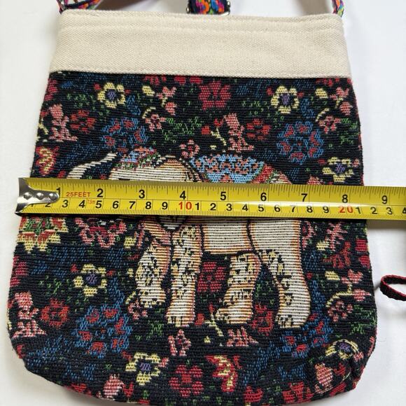 Elephant Tapestry Mid Size Shoulder Crossbody Bag Purse Retro Bohemian 90 Hippie - Picture 9 of 10